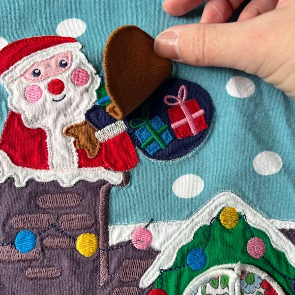 Mini Boden Santa Applique Christmas Lift the Flap Long Sleeve Shirt - 3-4 years - Picture 3 of 4